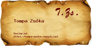 Tompa Zsóka névjegykártya